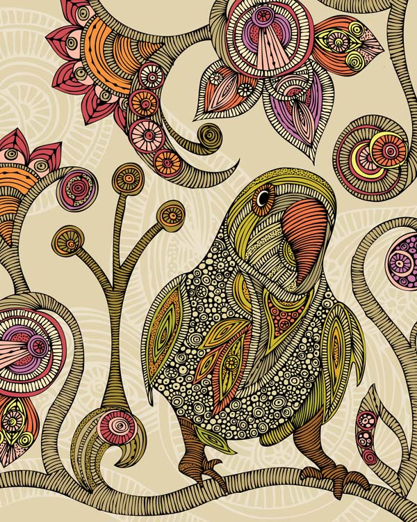 Vibrant artwork of Peter the Parrot printed on 8x10 photographic paper, showcasing bright colors and intricate details.