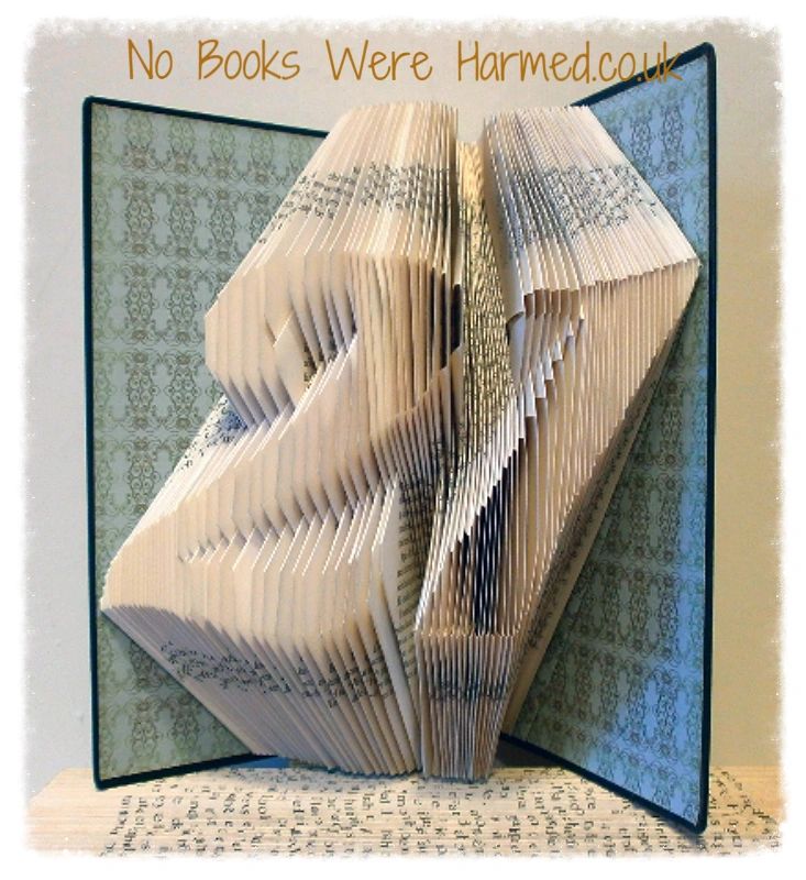 Handcrafted book art featuring a customizable two-digit number, made from vintage pages with intricate folds.