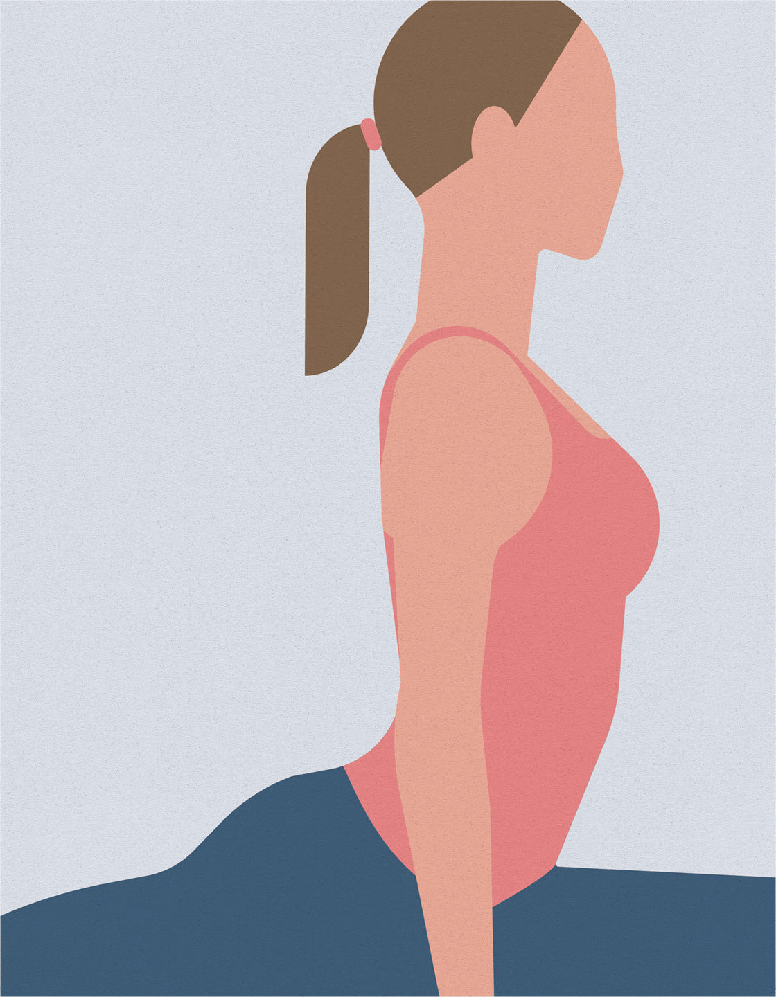 Minimalist Pigeon Pose yoga print showcasing calming design and bold lines.