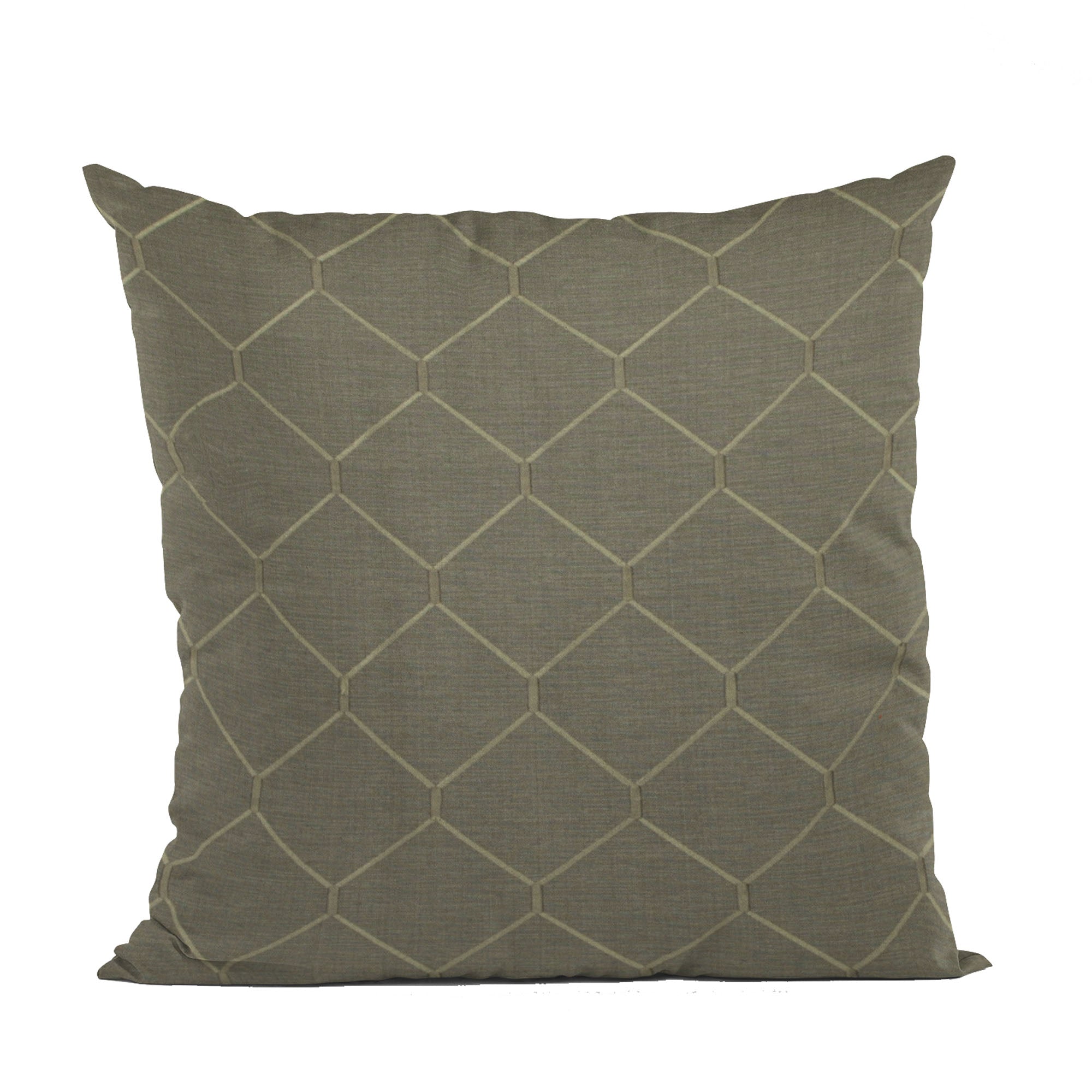 Plutus Bronze Kona Embroidery luxury throw pillow showcasing intricate embroidery and a rich bronze color, perfect for home decor.