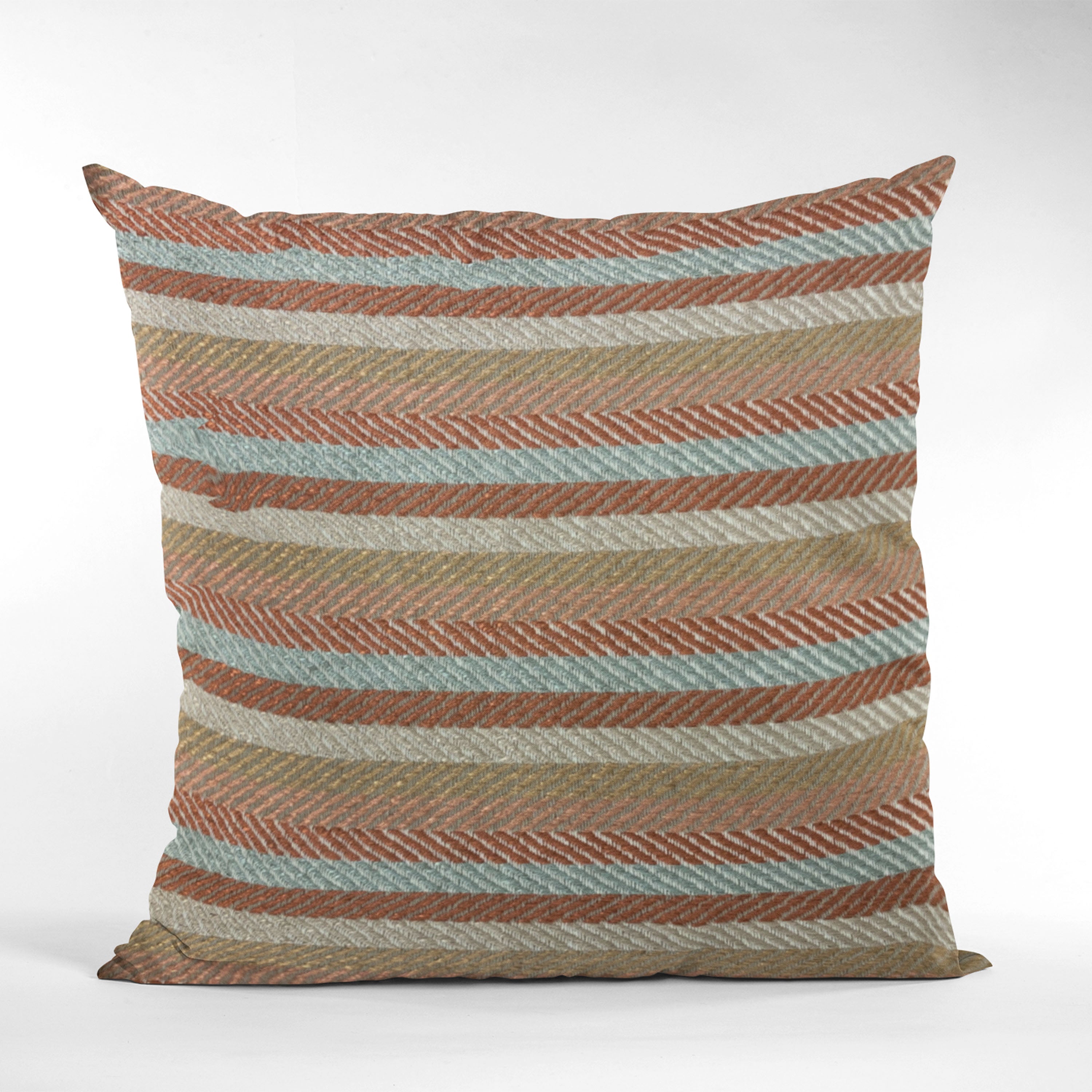 Plutus Brown Tracks Stripe Luxury Throw Pillow featuring a stylish stripe pattern in rich brown tones, handmade with high-quality materials.