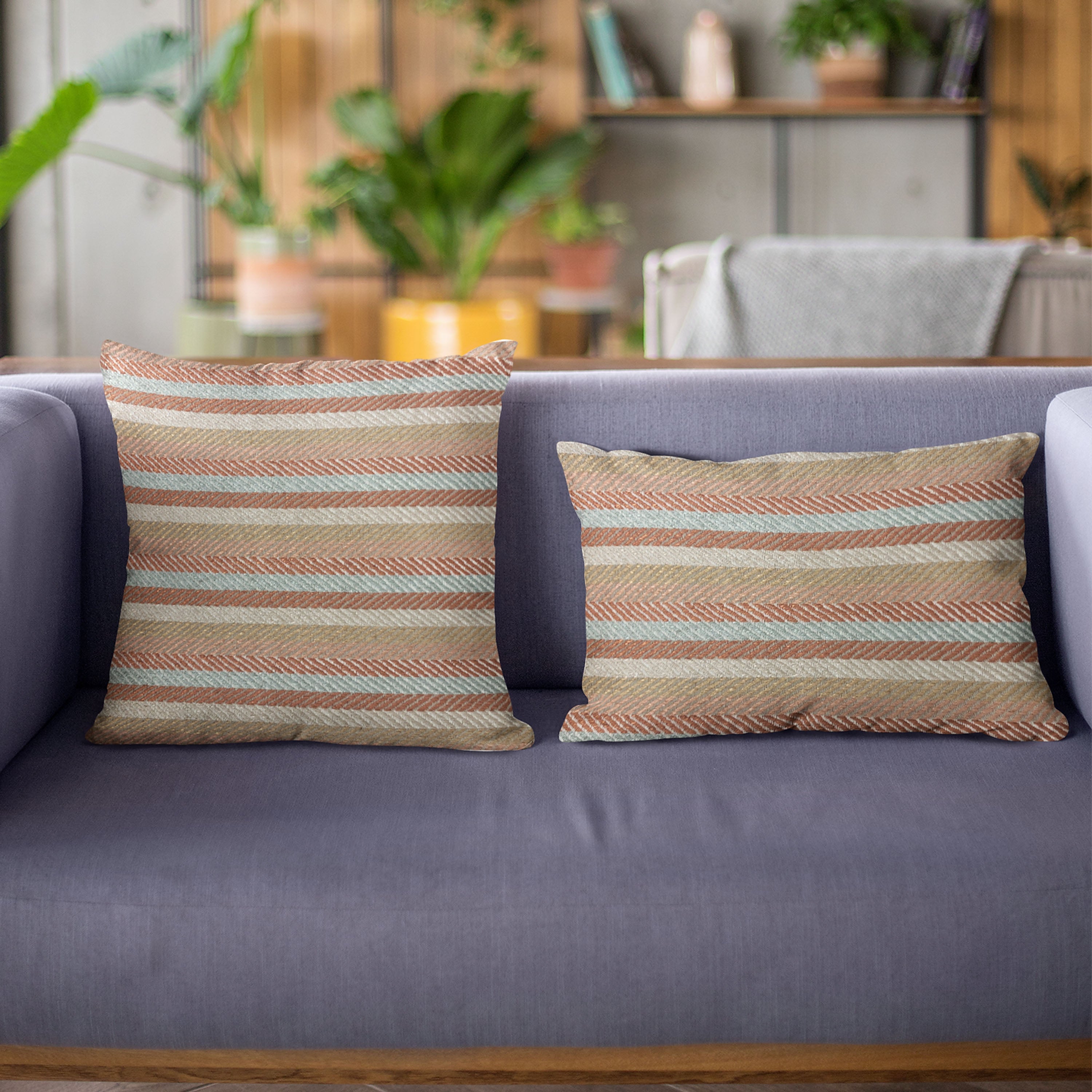 Plutus Brown Tracks Stripe Luxury Throw Pillow featuring a stylish stripe pattern in rich brown tones, handmade with high-quality materials.