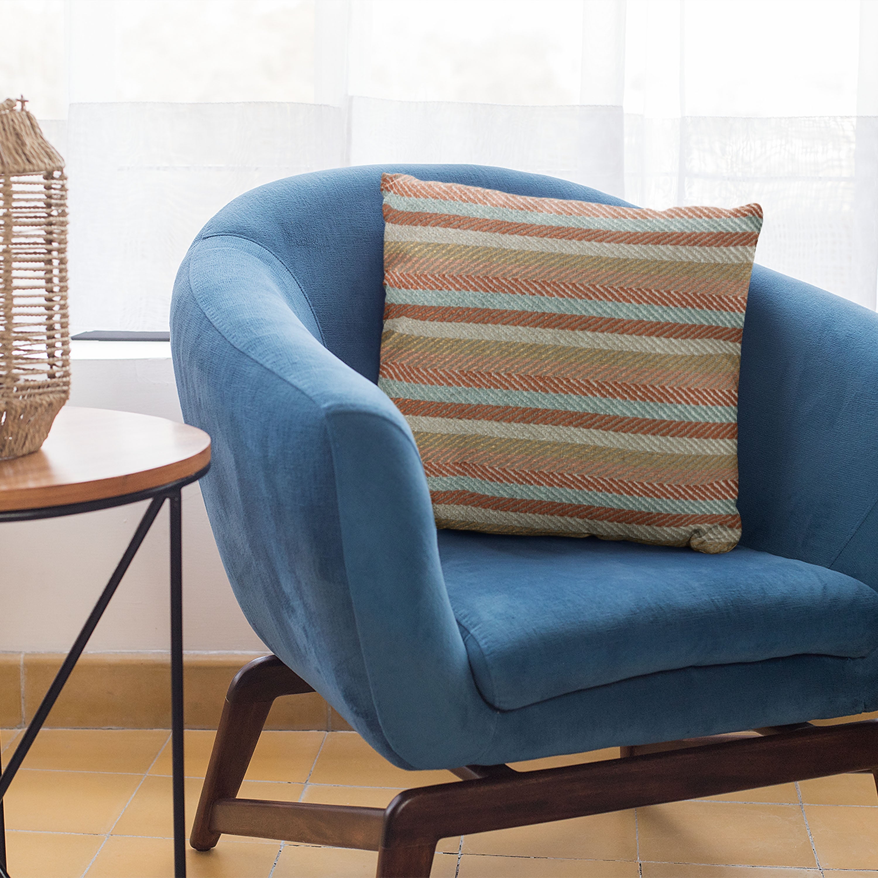 Plutus Brown Tracks Stripe Luxury Throw Pillow featuring a stylish stripe pattern in rich brown tones, handmade with high-quality materials.