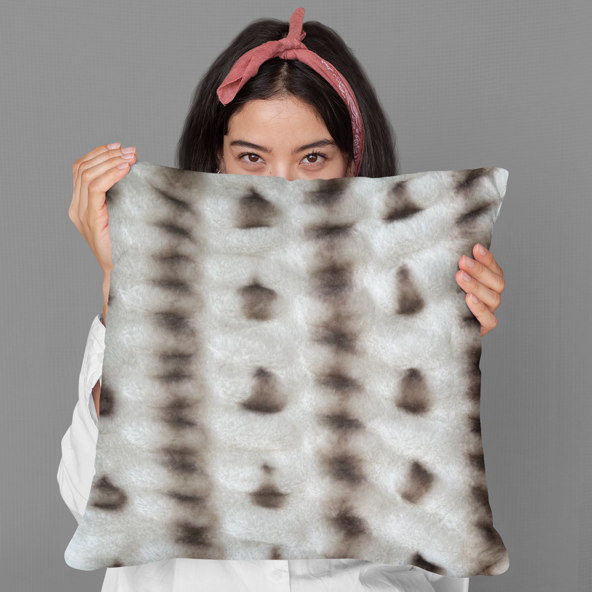 Plutus Creamy Fluffy Bunni Faux Fur Luxury Throw Pillow showcasing its soft texture and elegant design.