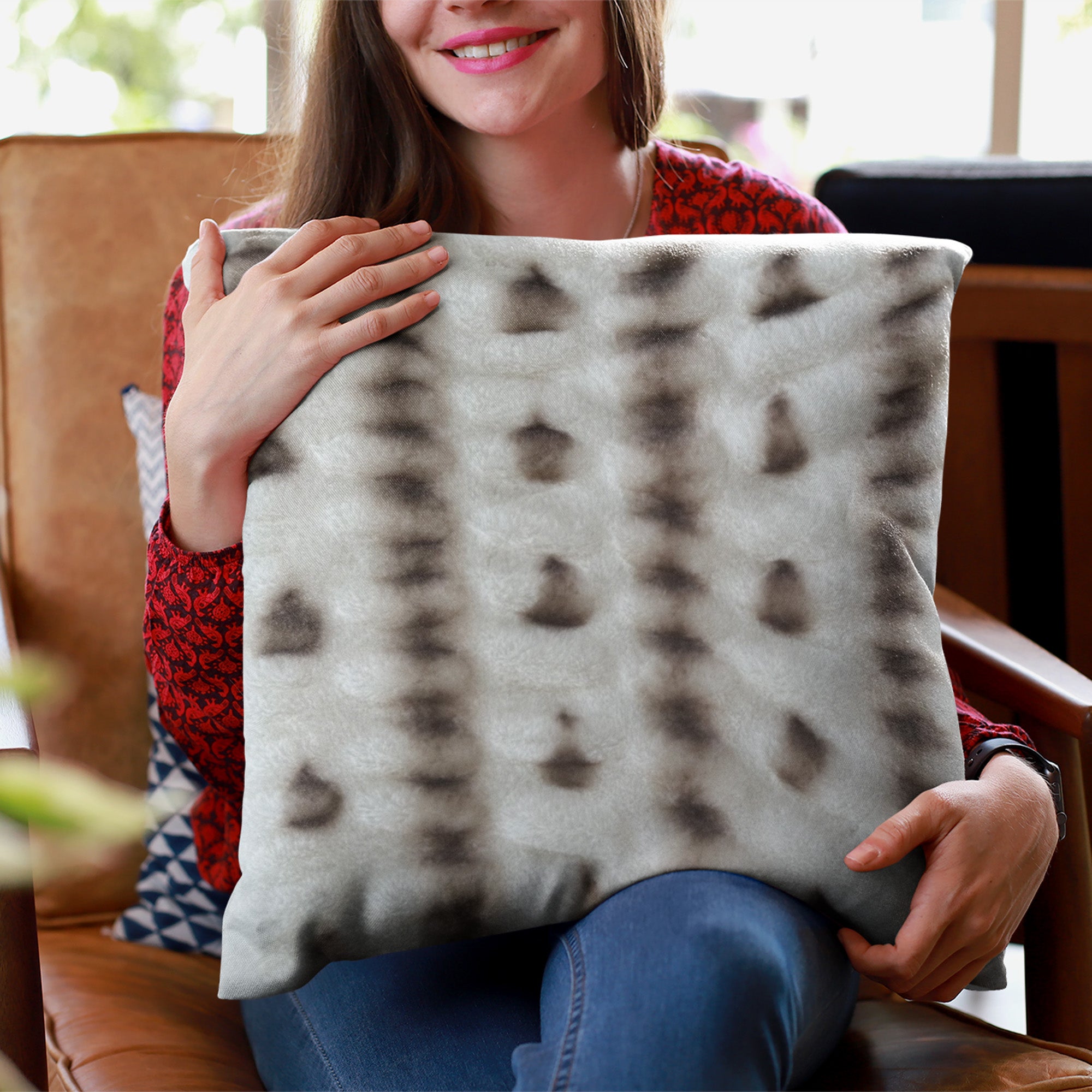 Plutus Creamy Fluffy Bunni Faux Fur Luxury Throw Pillow showcasing its soft texture and elegant design.