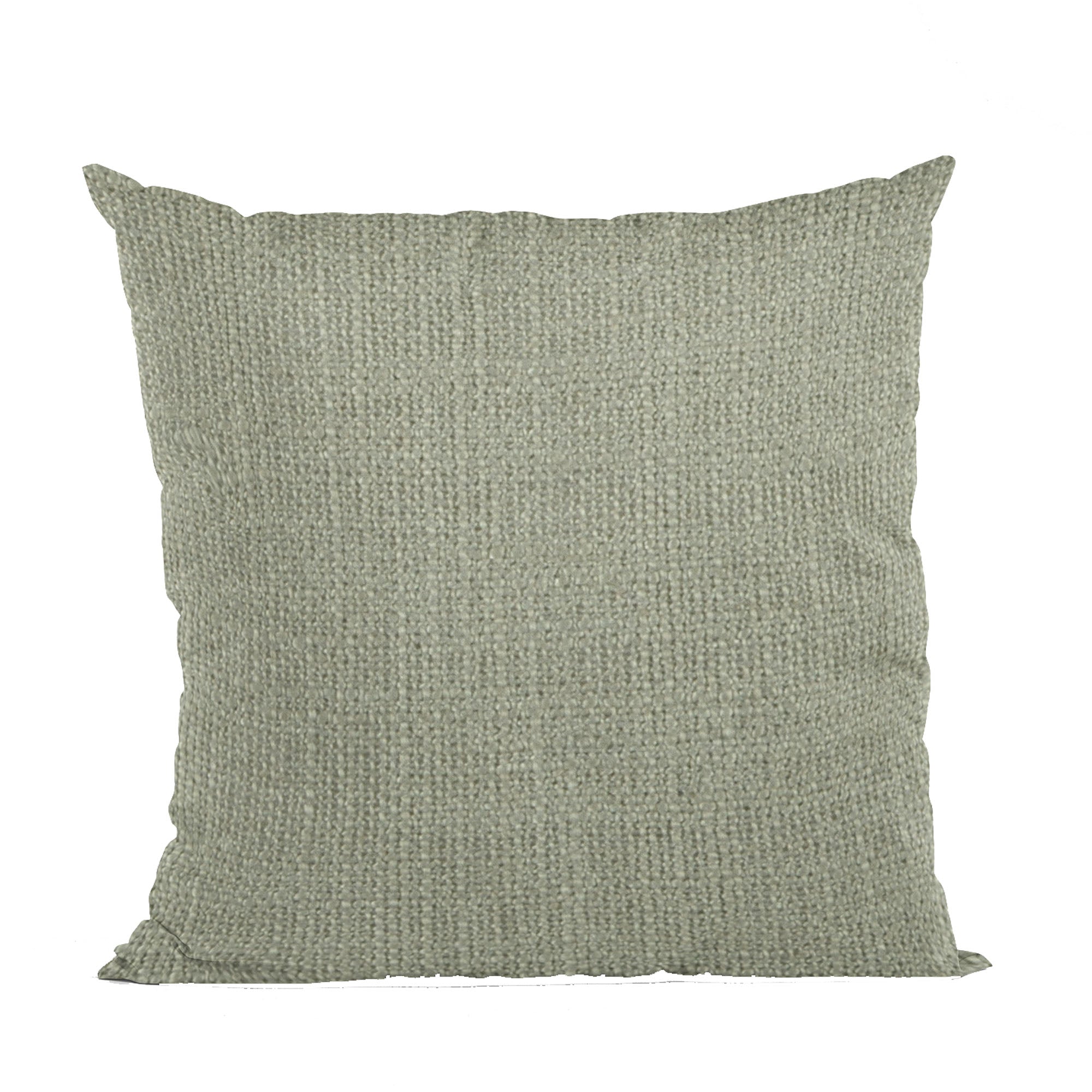 Plutus Flint Wall Textured Solid Luxury Throw Pillow featuring an open weave design, showcasing its elegant flint color and invisible zipper.