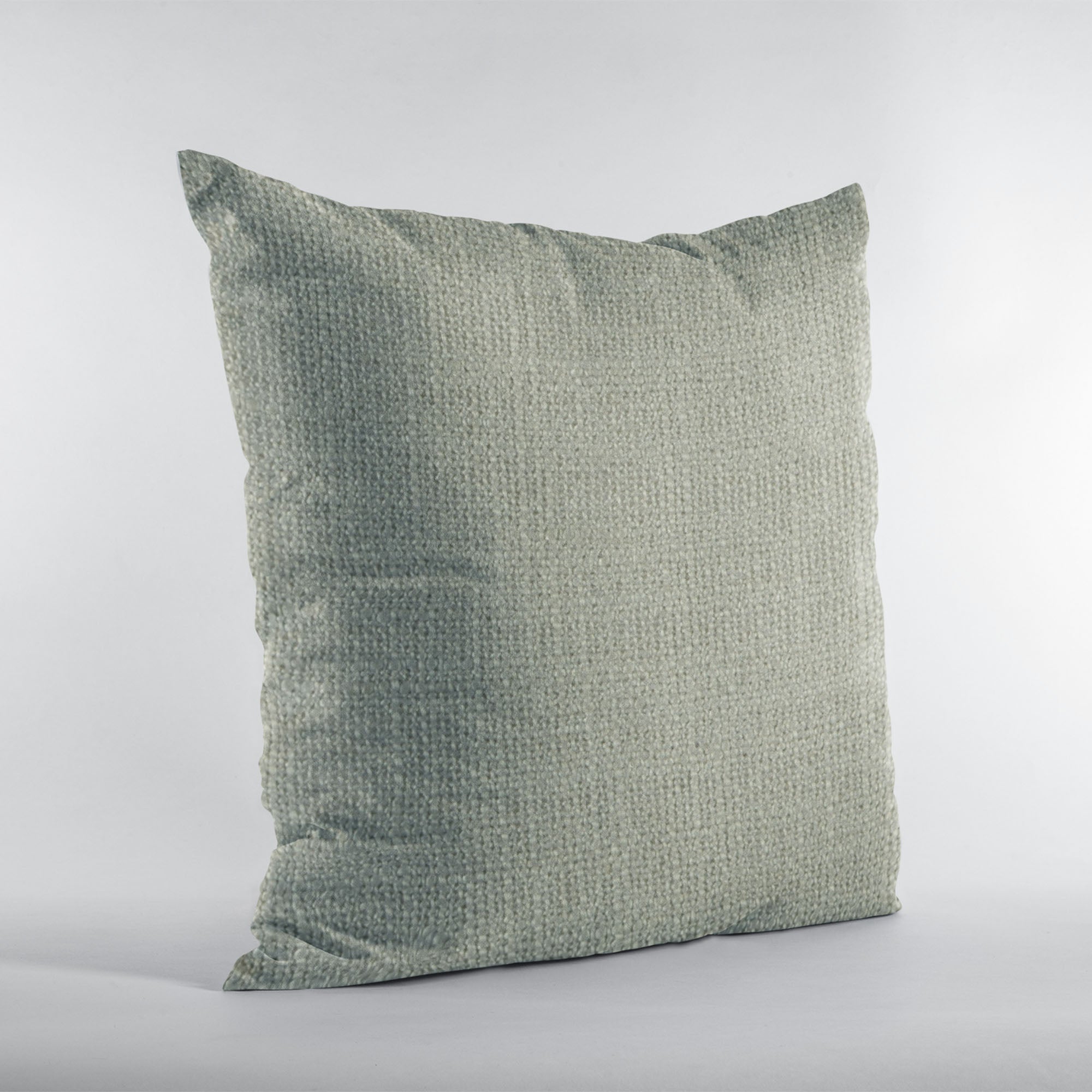 Plutus Flint Wall Textured Solid Luxury Throw Pillow featuring an open weave design, showcasing its elegant flint color and invisible zipper.