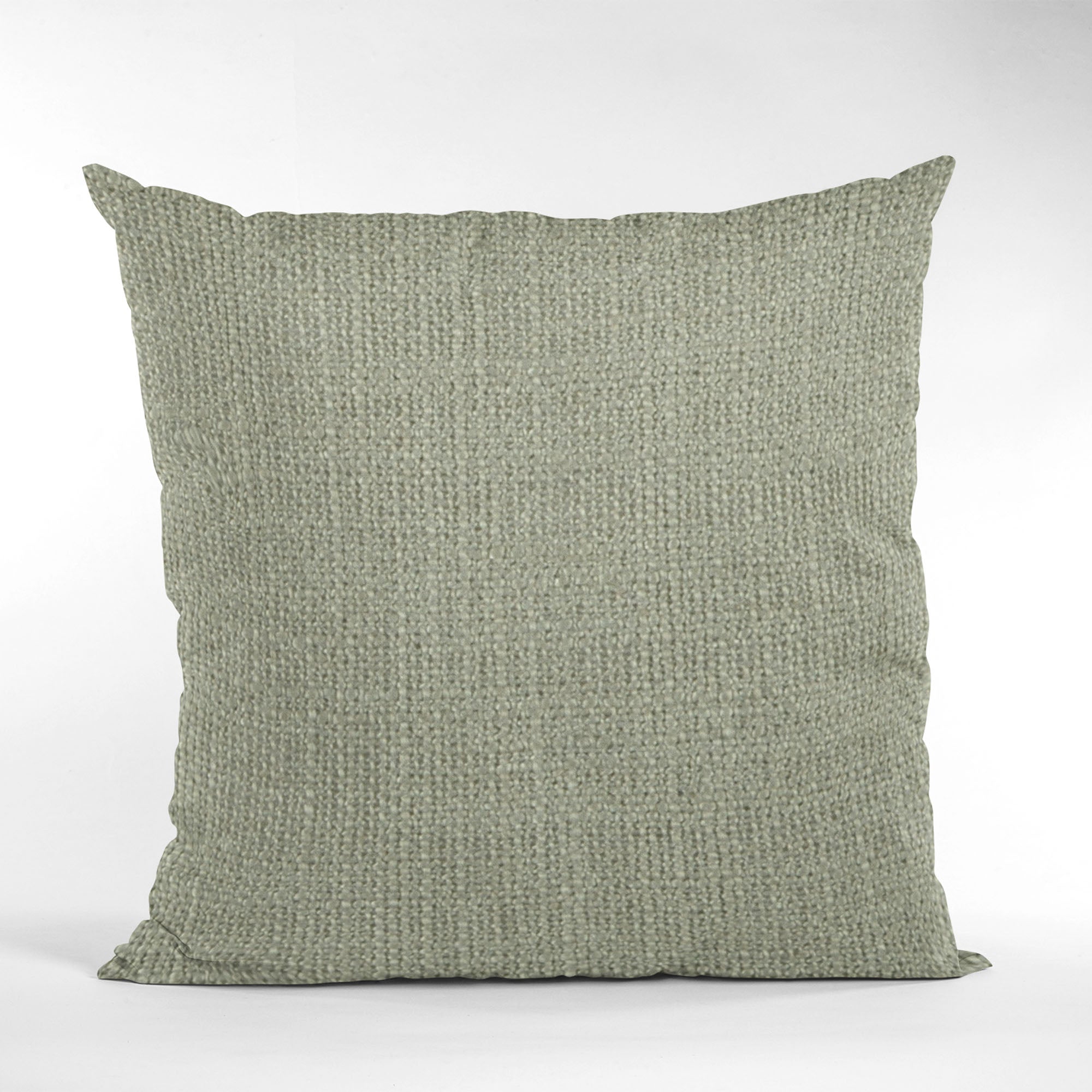 Plutus Flint Wall Textured Solid Luxury Throw Pillow featuring an open weave design, showcasing its elegant flint color and invisible zipper.