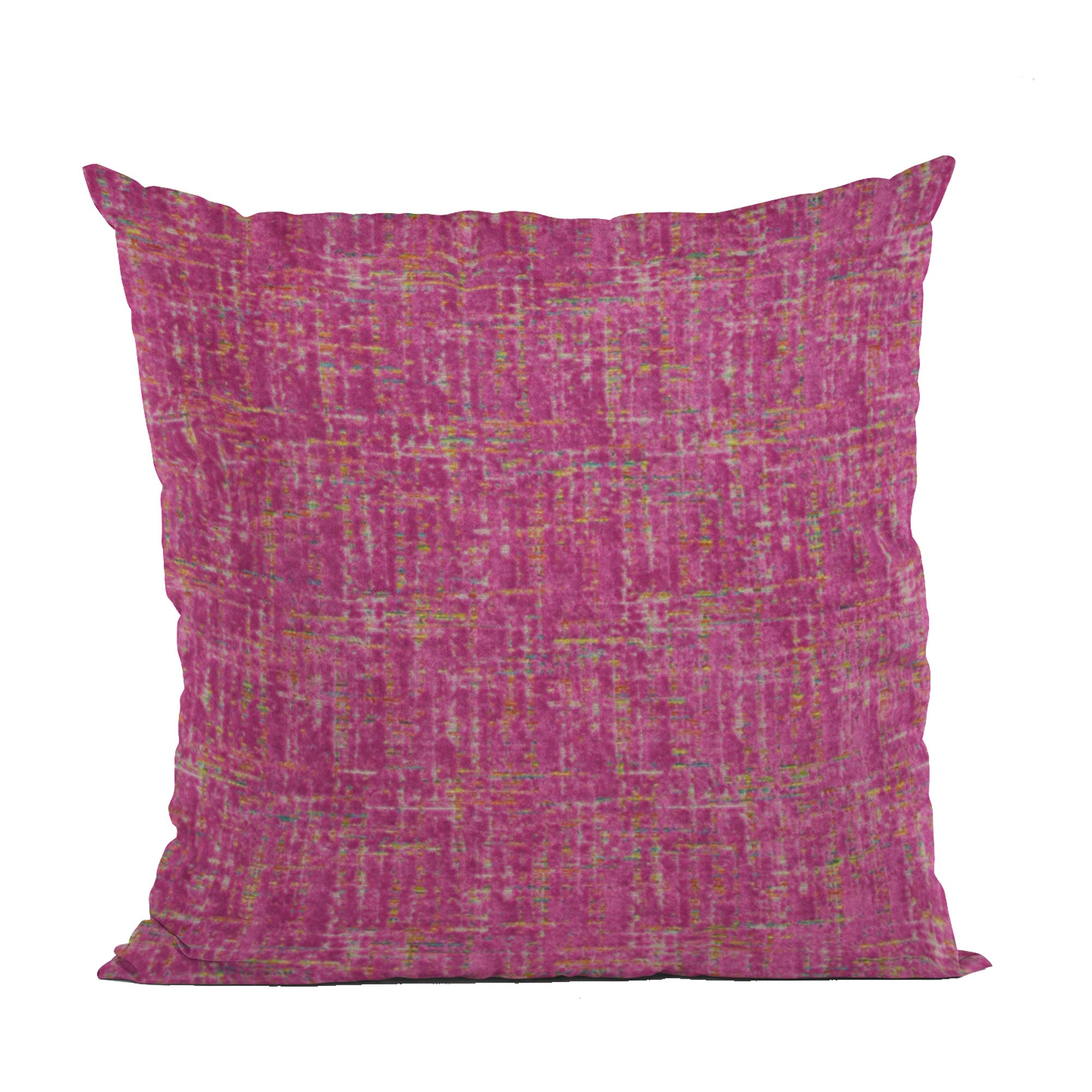 Plutus Fuchsia New Planet Cut Velvet Luxury Throw Pillow showcasing vibrant fuchsia color and cut velvet texture, perfect for stylish home decor.