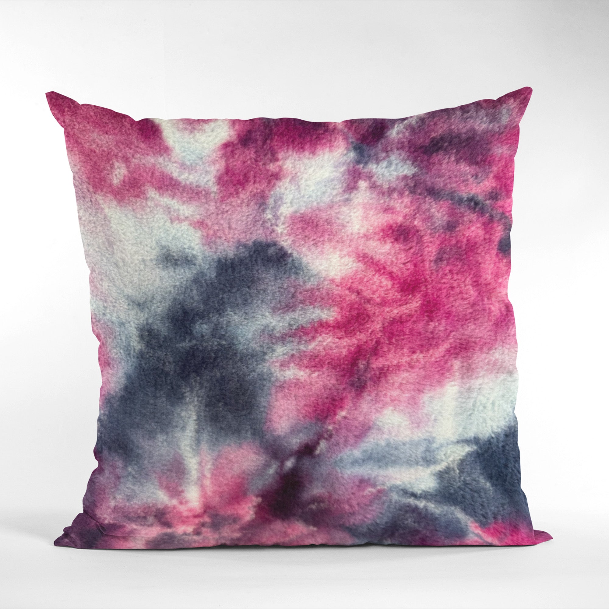 Plutus Fuchsia Purple Faux Fur Luxury Throw Pillow showcasing vibrant color and plush texture, perfect for home decor.