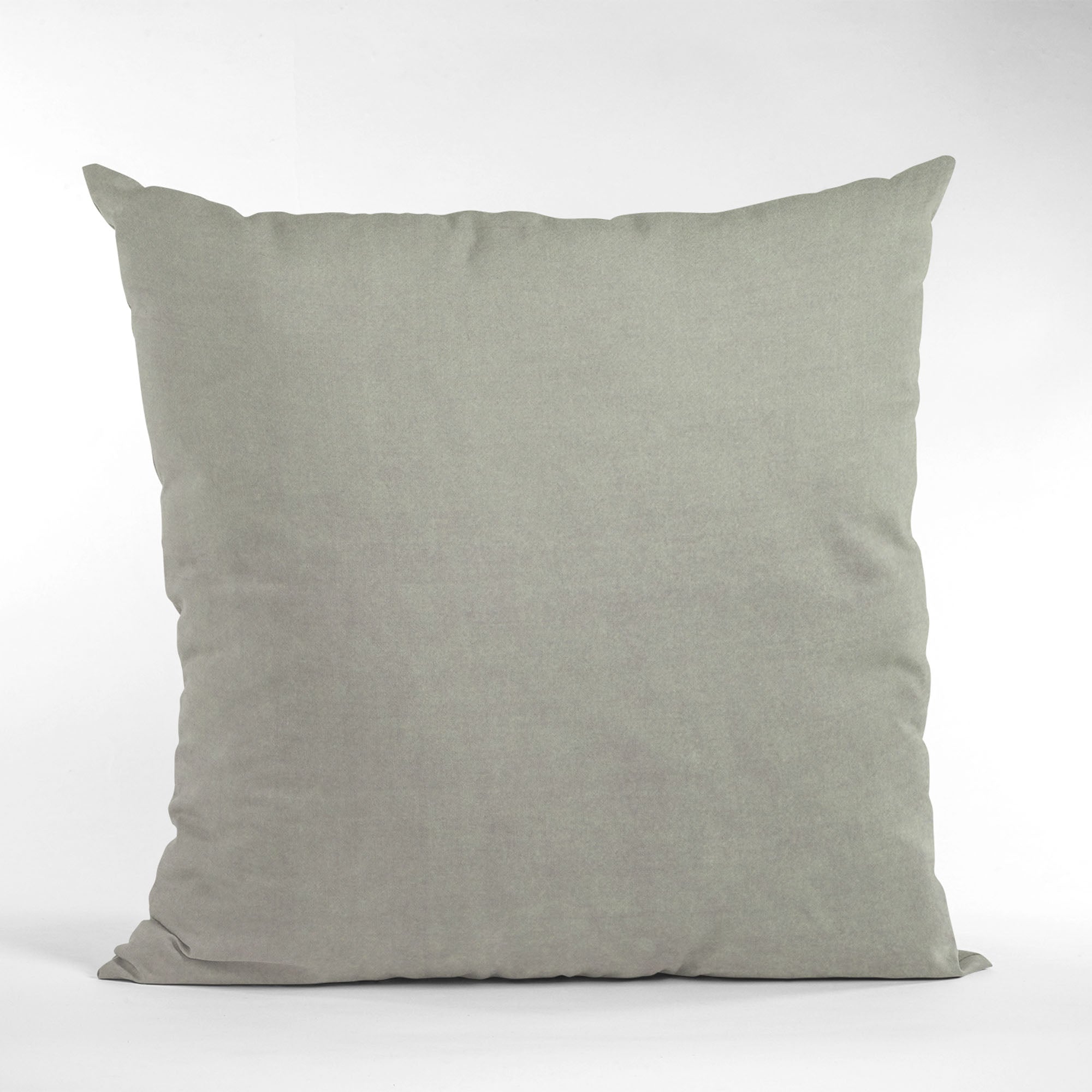 Plutus Grey Solid Shiny Velvet Luxury Throw Pillow showcasing its elegant shiny texture and invisible zipper design.