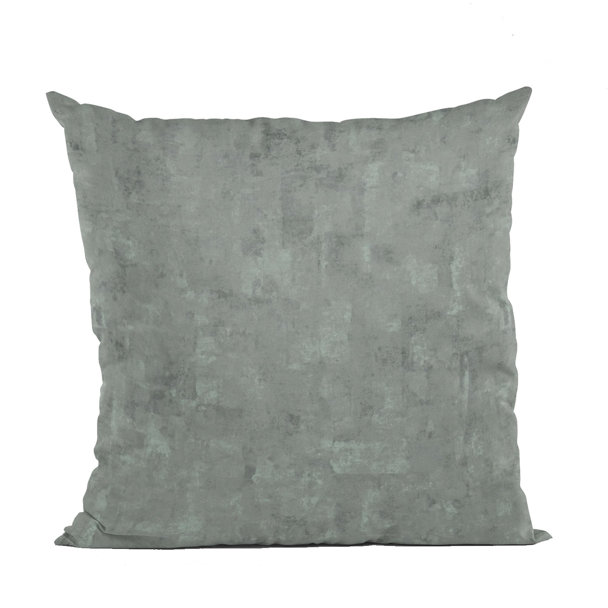 Plutus Gunmetal Hidden Island Velvet Throw Pillow with luxurious foil printing, showcasing a sleek design and elegant texture.