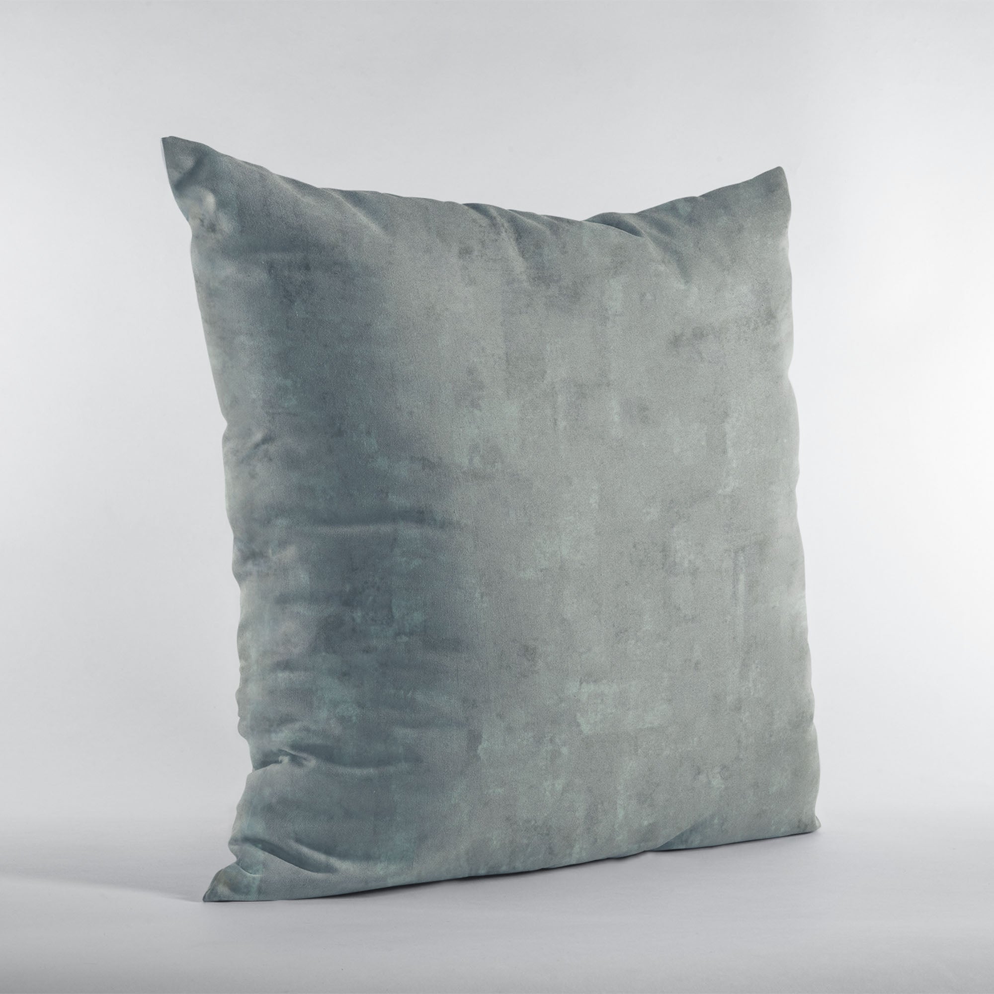 Plutus Gunmetal Hidden Island Velvet Throw Pillow with luxurious foil printing, showcasing a sleek design and elegant texture.