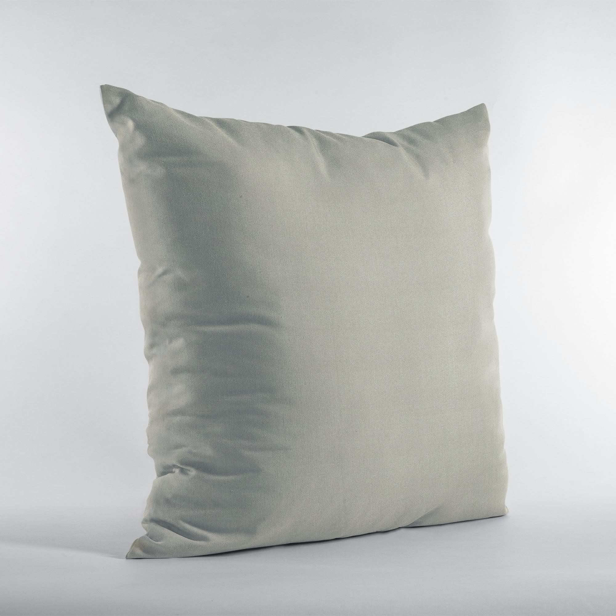 Plutus Light Grey Solid Shiny Velvet Luxury Throw Pillow showcasing its elegant design and soft texture, perfect for home decor.