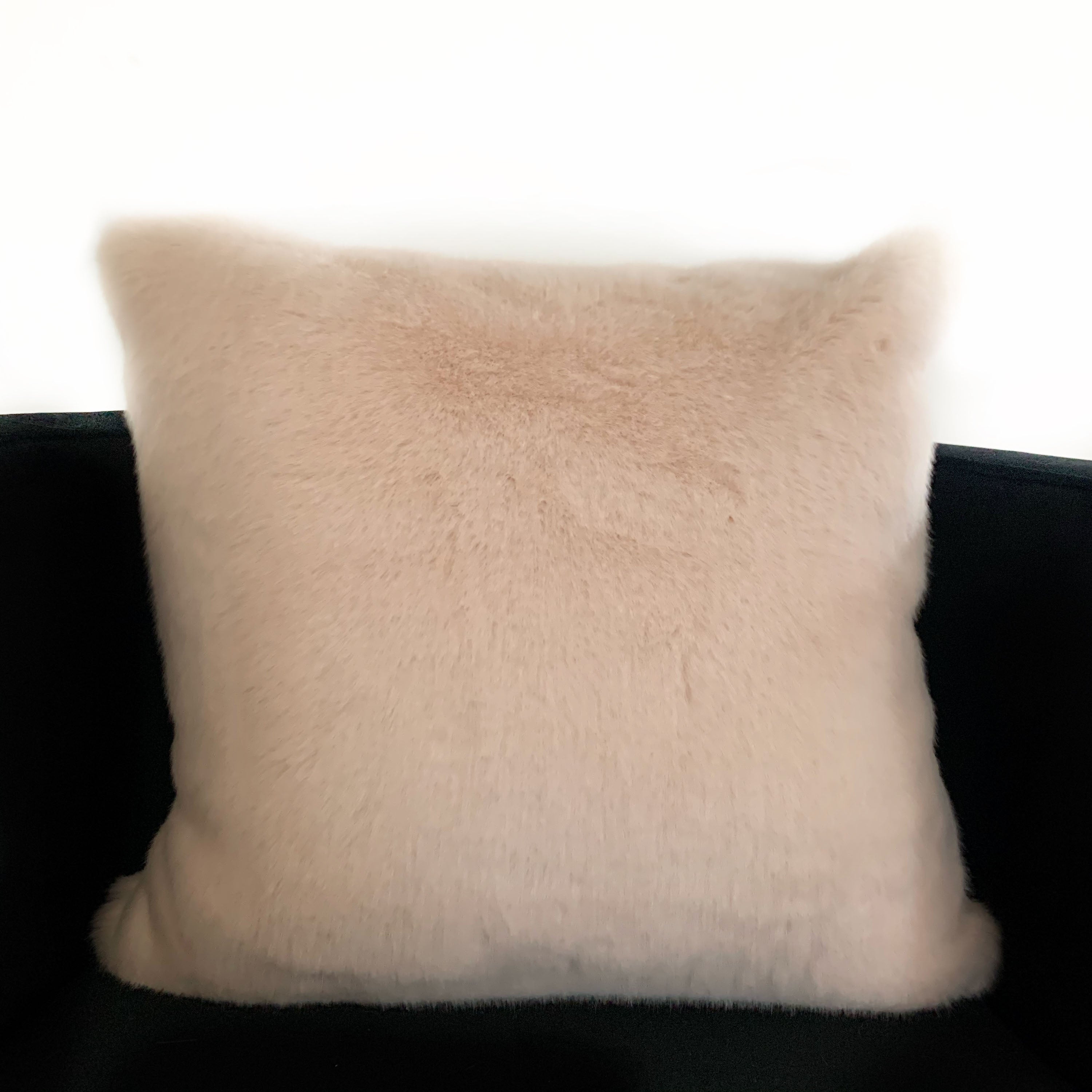 Plutus Pink Plush Animal Faux Fur Luxury Throw Pillow showcasing soft pink faux fur with an elegant design, perfect for home decor.