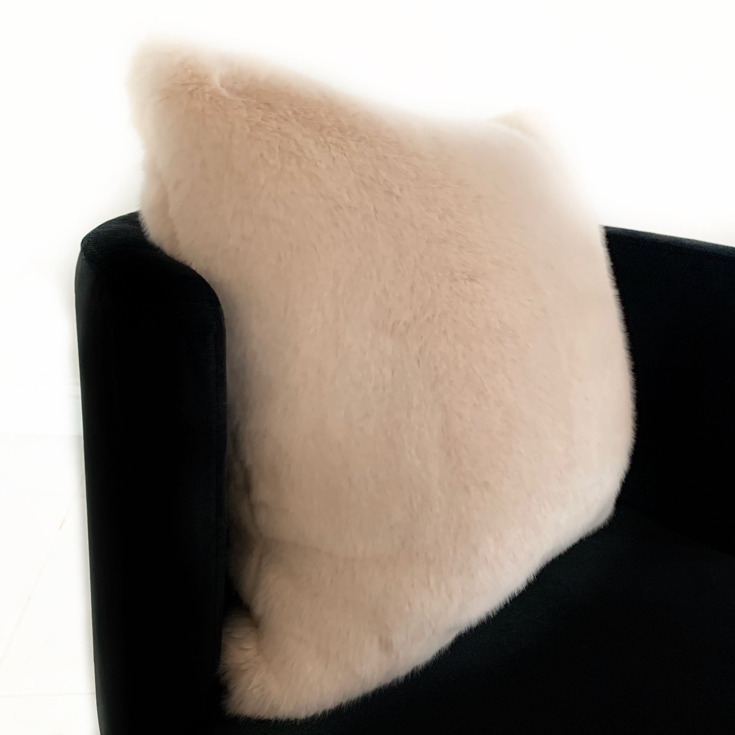 Plutus Pink Plush Animal Faux Fur Luxury Throw Pillow showcasing soft pink faux fur with an elegant design, perfect for home decor.