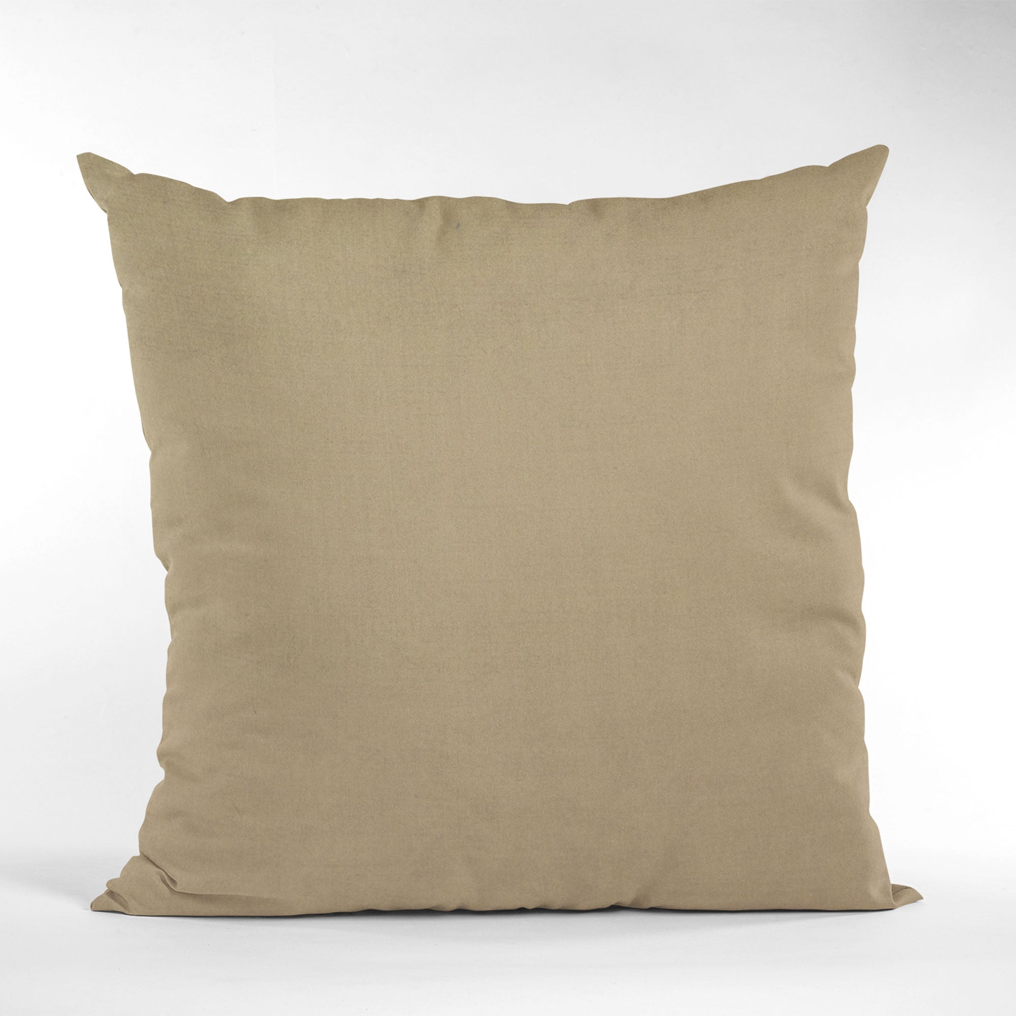 Plutus Sand Solid Shiny Velvet Luxury Throw Pillow showcasing its luxurious shiny velvet texture and elegant sand color.