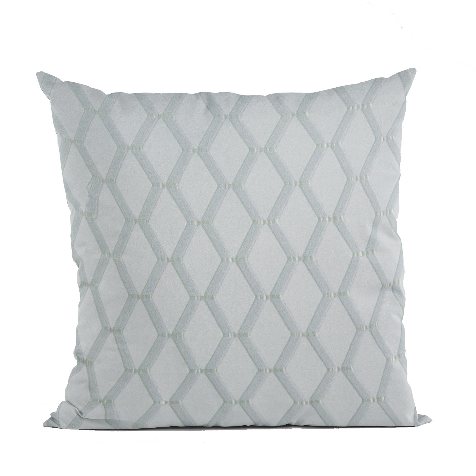 Plutus Silver Diamond Luxury Throw Pillow featuring shiny fabric and intricate embroidery, showcasing a luxurious design.