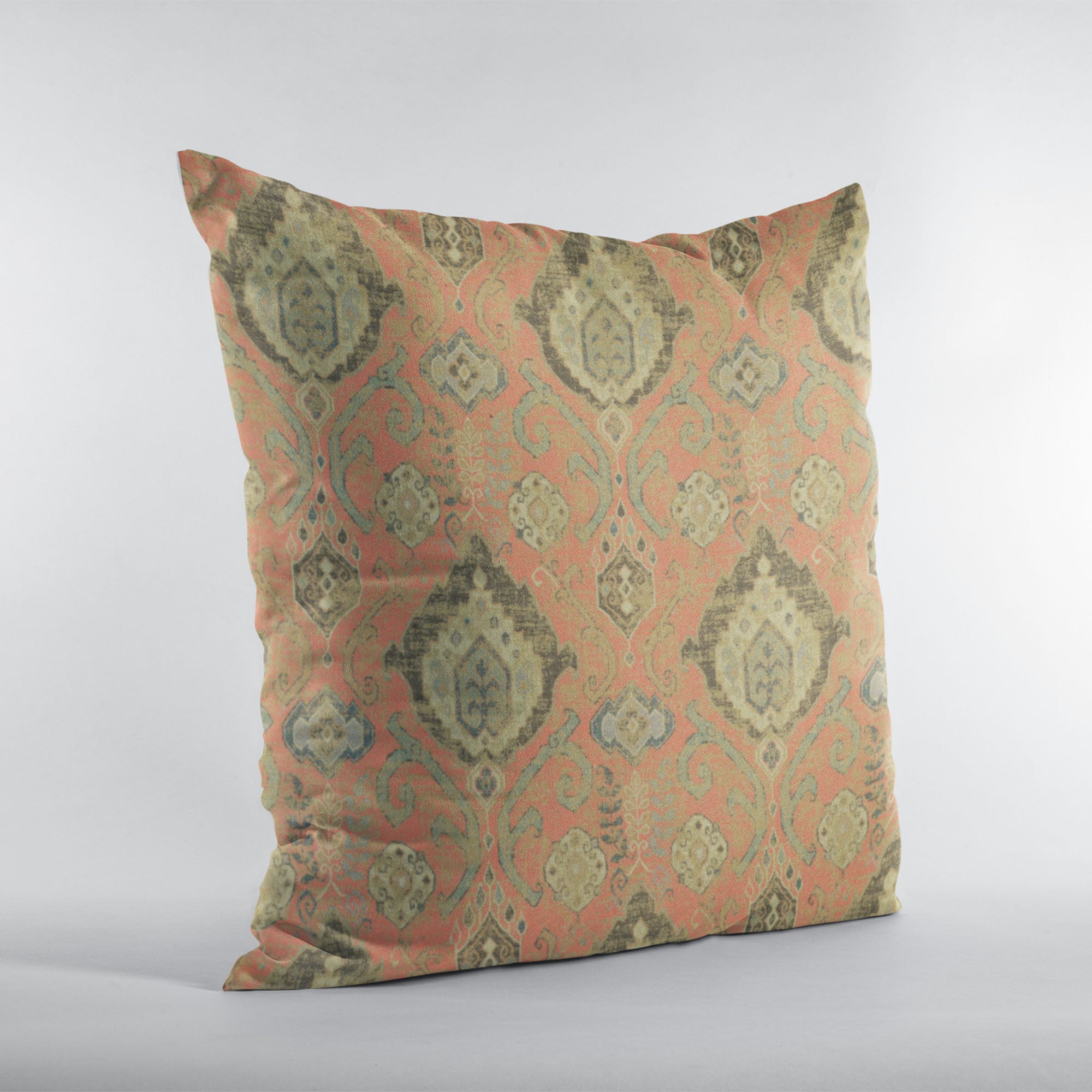 Plutus Terracotta Romero Woven Luxury Throw Pillow featuring a terracotta woven design with an invisible zipper and hypoallergenic insert.