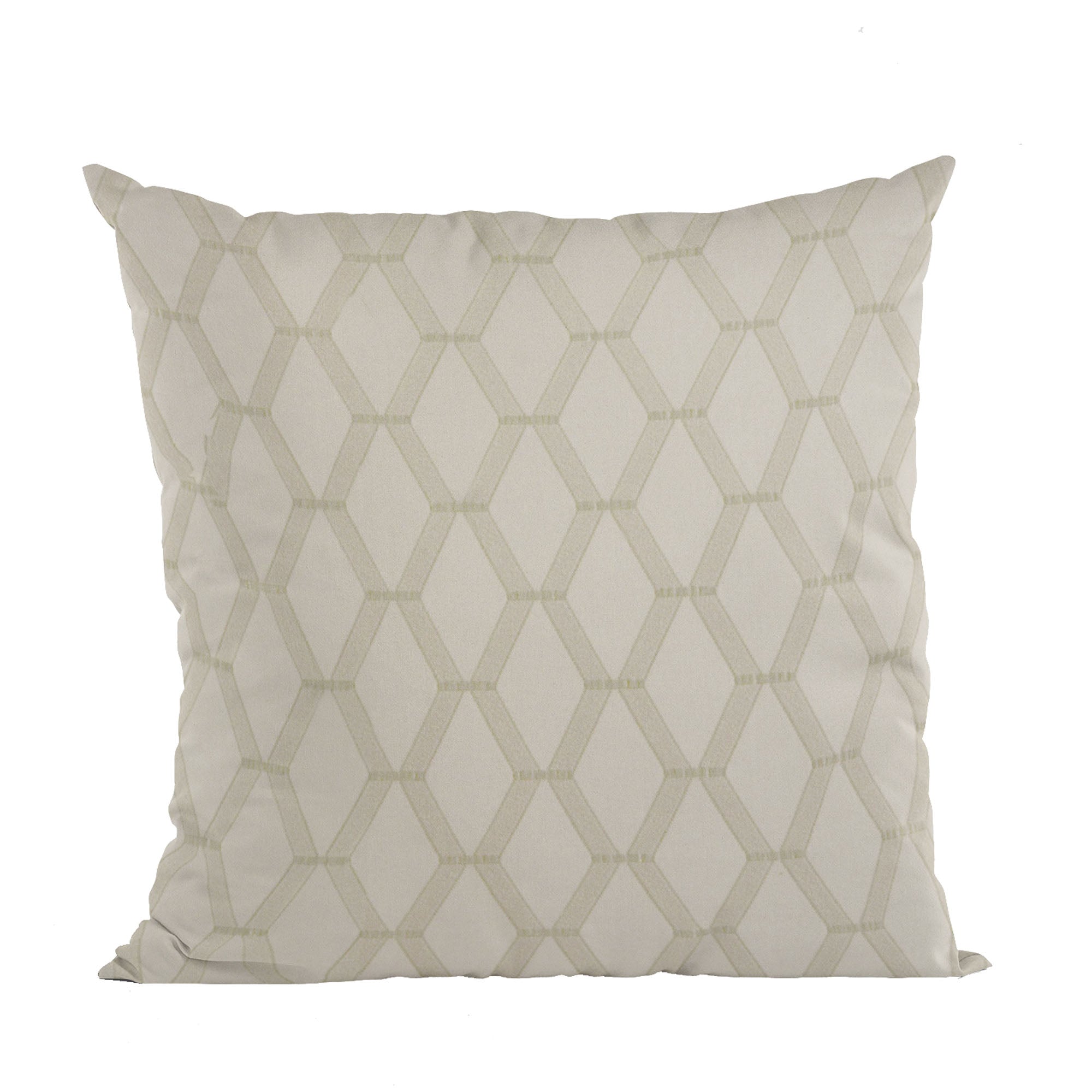 Plutus Wheat Diamond Shiny Fabric Luxury Throw Pillow with intricate embroidery, showcasing a wheat color and elegant design.