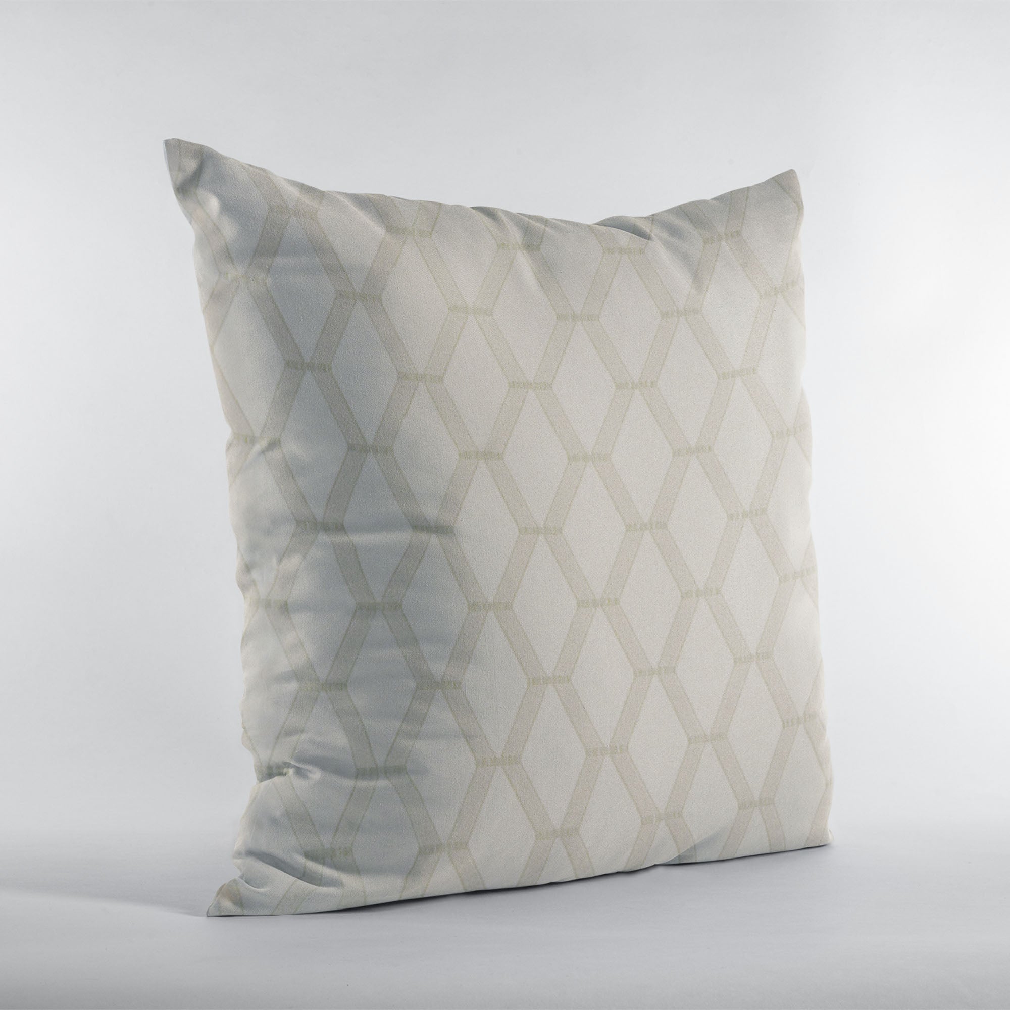 Plutus Wheat Diamond Shiny Fabric Luxury Throw Pillow with intricate embroidery, showcasing a wheat color and elegant design.