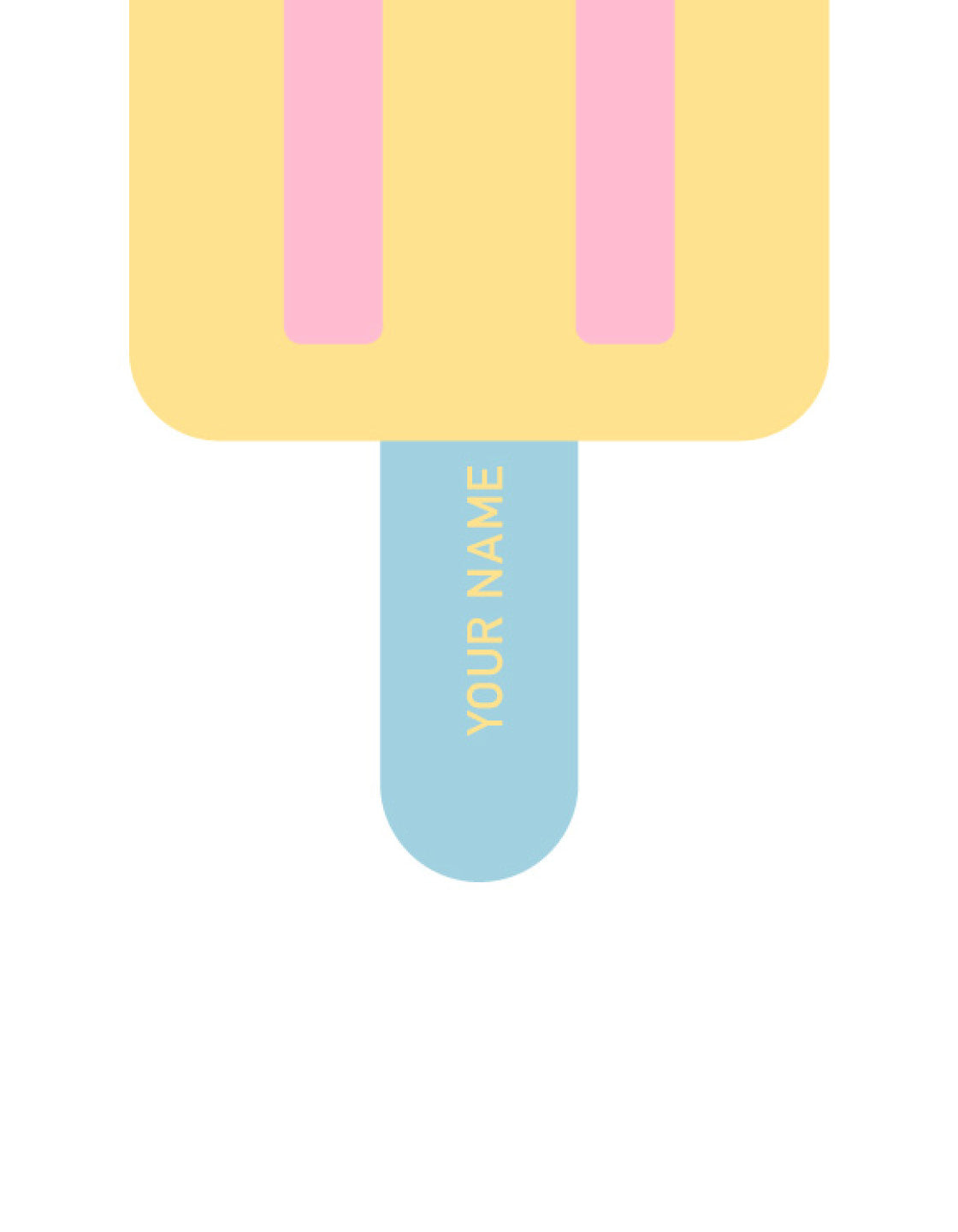 A vibrant personalised popsicle ice lolly print featuring a colorful popsicle with a custom name on the stick, perfect for kids' room decor.