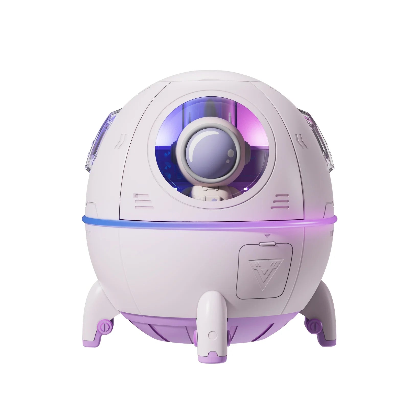 Portable 220ml USB Cool Mist Space Capsule Aroma Essential Oil Diffuser with nightlight feature, designed for small spaces.