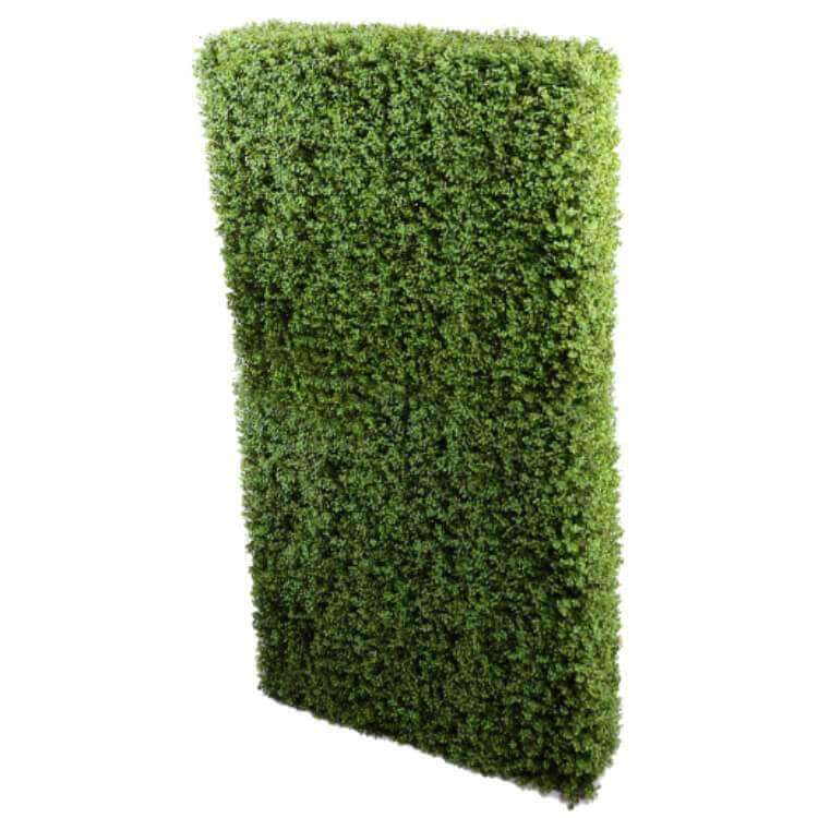 Portable Premium Buxus Artificial Hedge measuring 2m x 1m with realistic foliage, ideal for outdoor and indoor use.