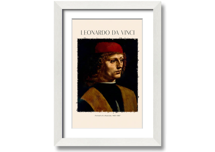 Portrait Of A Musician by Fonardo Da Vinci, printed on canvas, showcasing a musician in a moment of inspiration.