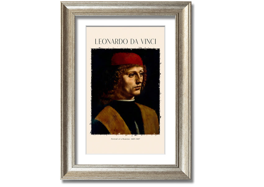 Portrait Of A Musician by Fonardo Da Vinci, printed on canvas, showcasing a musician in a moment of inspiration.