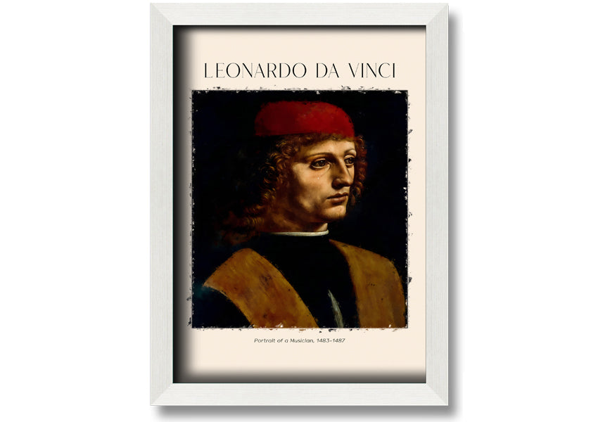 Portrait Of A Musician by Fonardo Da Vinci, printed on canvas, showcasing a musician in a moment of inspiration.