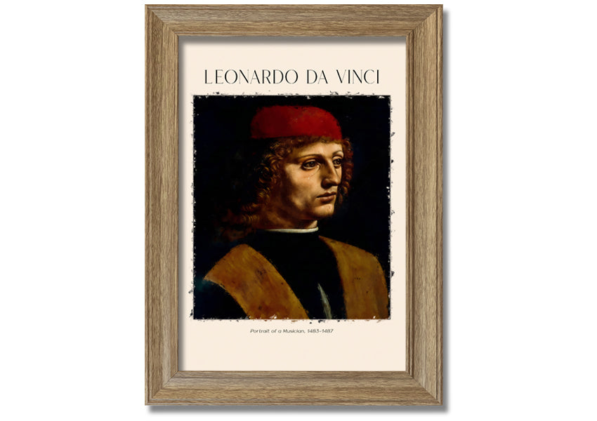 Portrait Of A Musician by Fonardo Da Vinci, printed on canvas, showcasing a musician in a moment of inspiration.