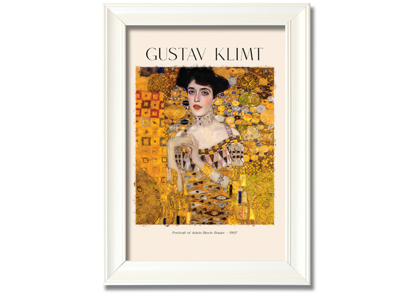 Portrait Of Adele Bloch-Bauer by Gustav Klimt, a stunning canvas print mounted on a box frame, showcasing intricate details and vibrant colors.