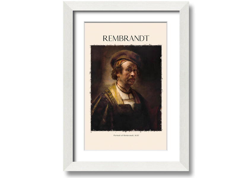 Portrait of Rembrandt, 1650, printed on coated polyester canvas, mounted on a 44mm box frame, ready to hang.