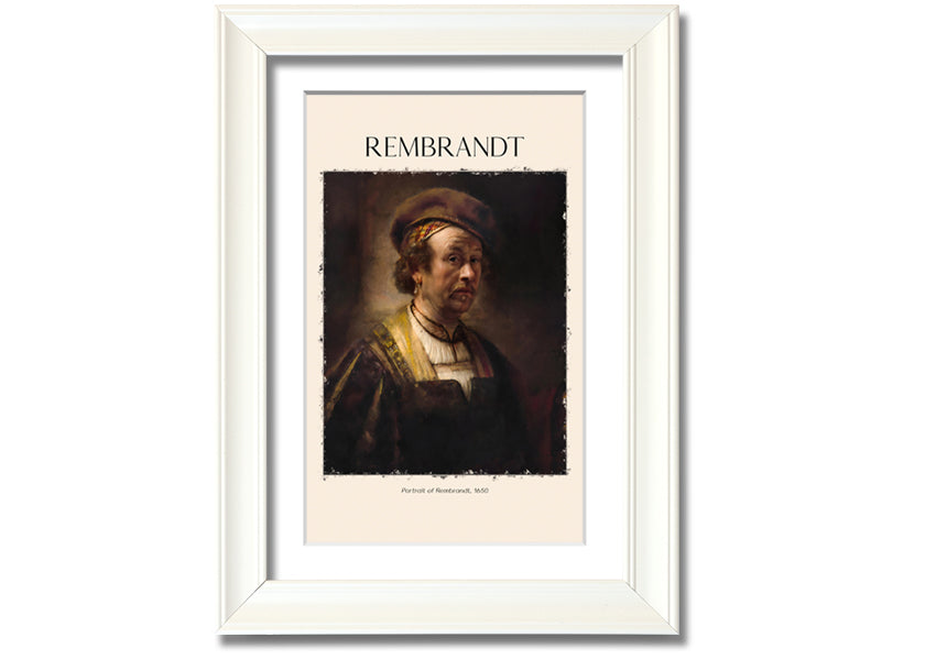 Portrait of Rembrandt, 1650, printed on coated polyester canvas, mounted on a 44mm box frame, ready to hang.