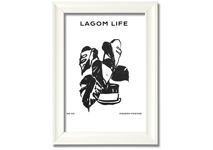 A beautifully framed print of a cheese plant, showcasing its lush green leaves, available in various frame colours.