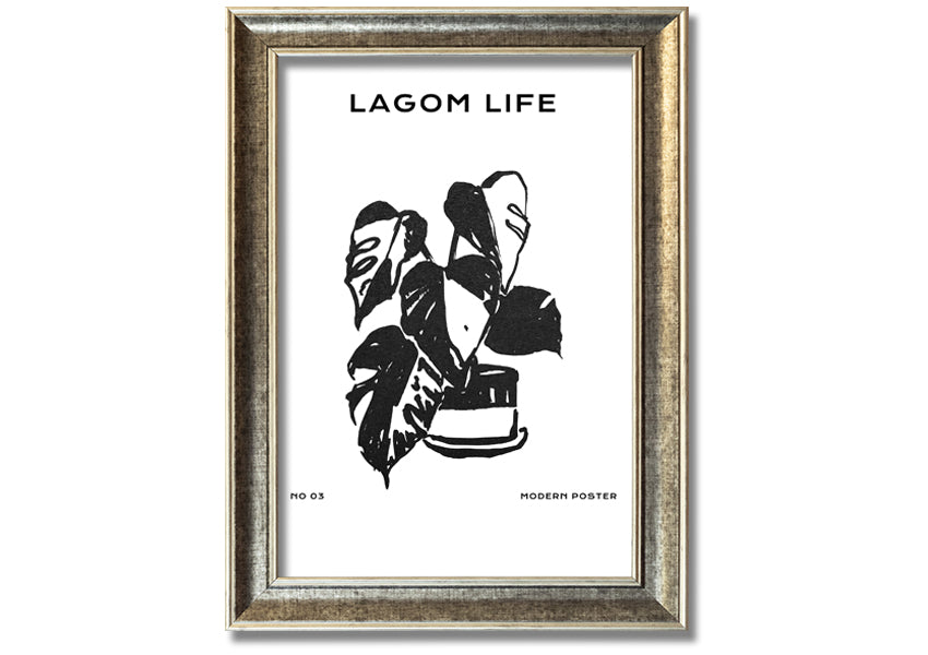 A beautifully framed print of a cheese plant, showcasing its lush green leaves, available in various frame colours.