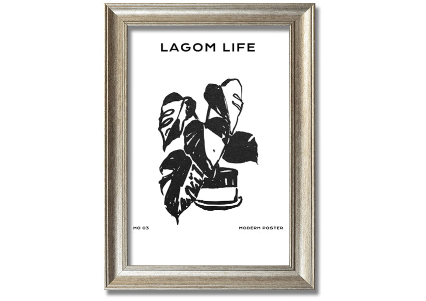 A beautifully framed print of a cheese plant, showcasing its lush green leaves, available in various frame colours.