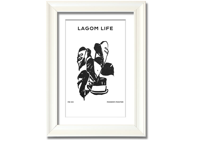 A beautifully framed print of a cheese plant, showcasing its lush green leaves, available in various frame colours.