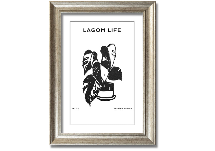 A beautifully framed print of a cheese plant, showcasing its lush green leaves, available in various frame colours.