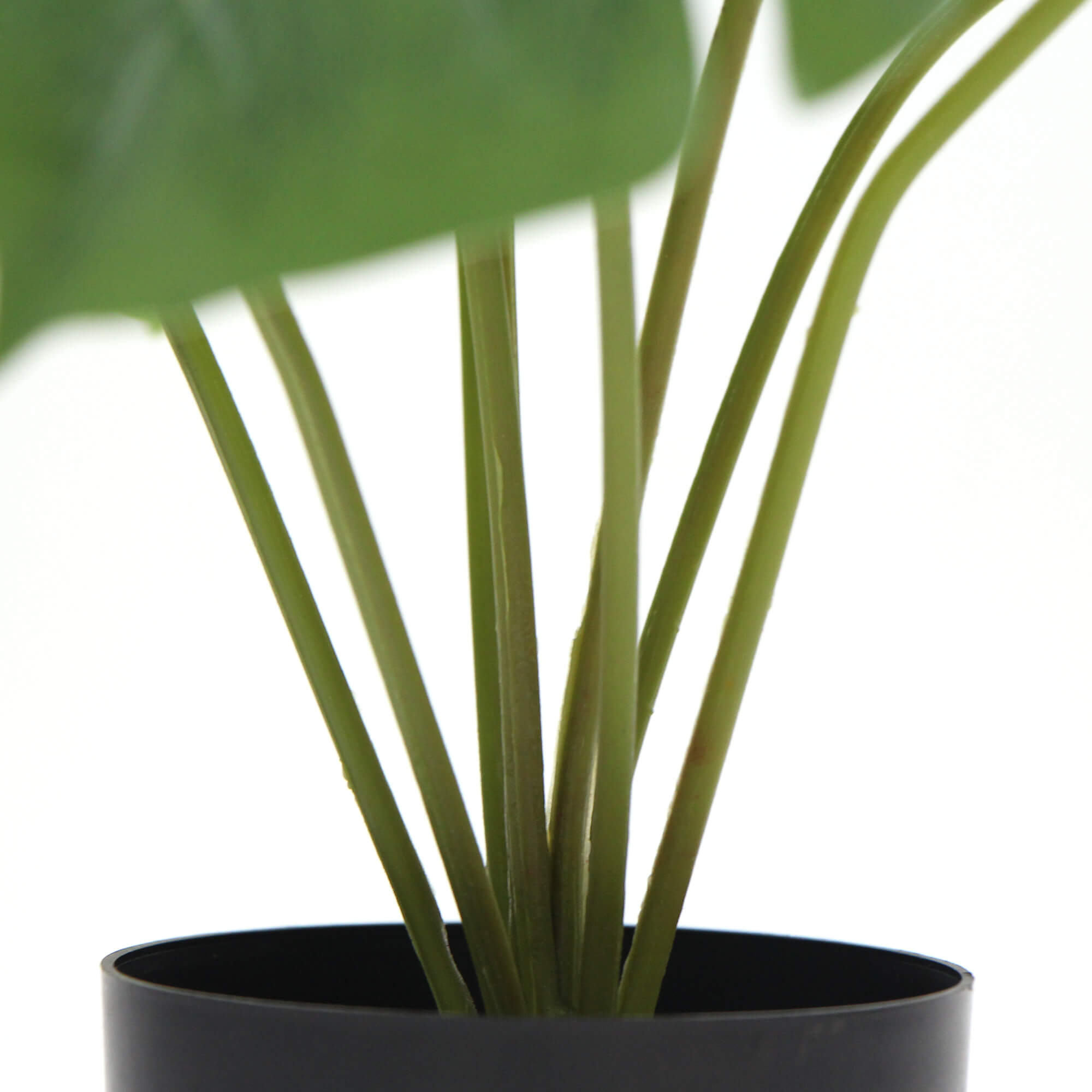 Potted Artificial Split Philodendron Plant with realistic leaves in a stylish white pot, measuring 40cm tall.