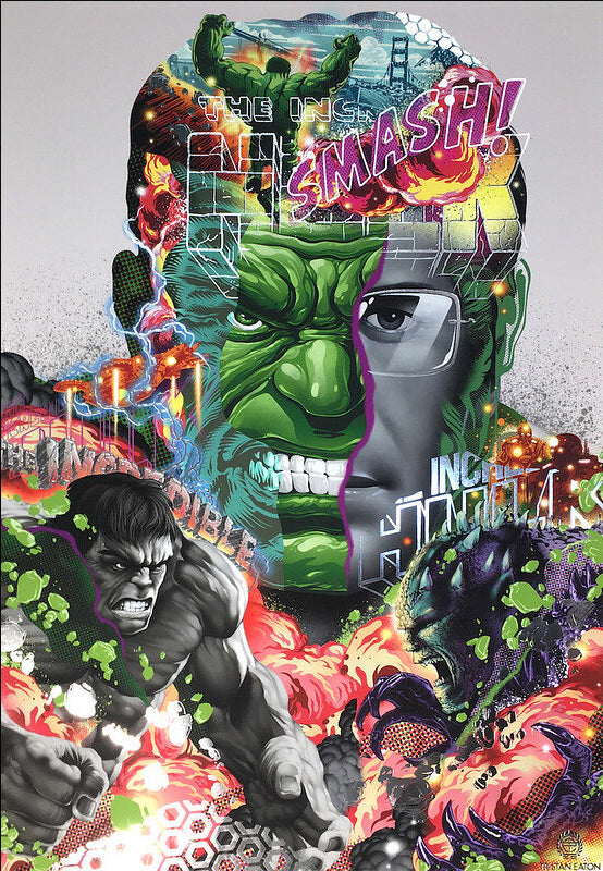 Limited edition Print HULK by Tristan Eaton, vibrant colors on archival cotton, signed with holographic COA.