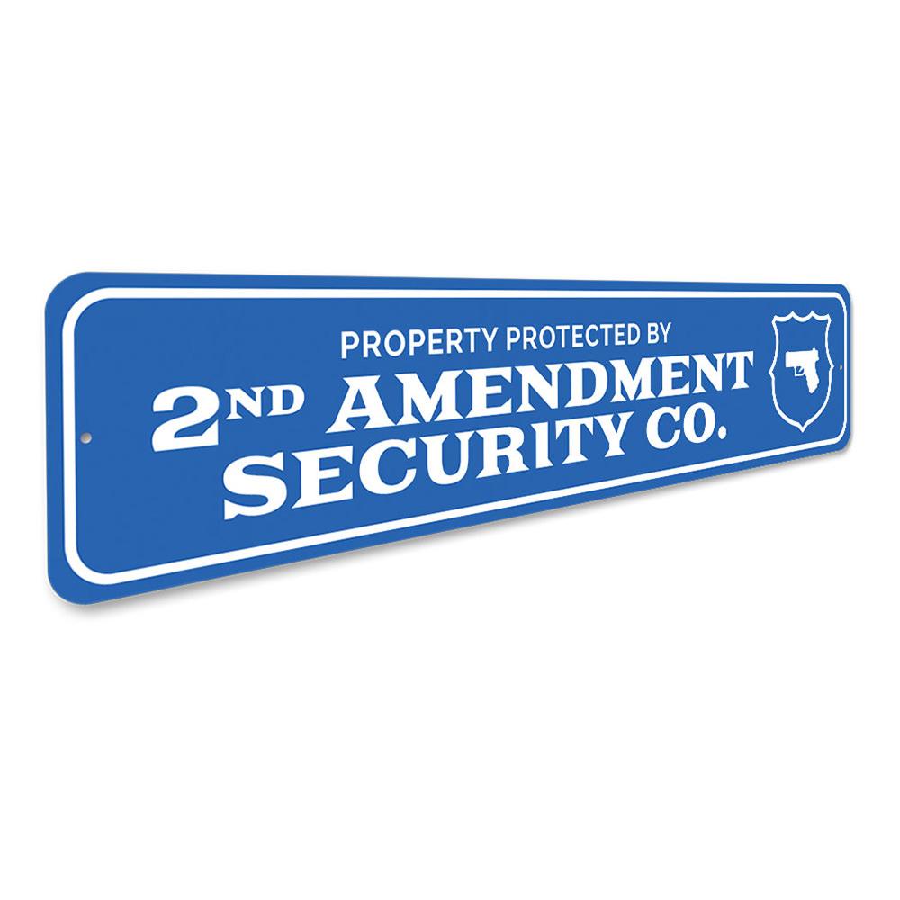 Blue security sign, 2nd Amendment.