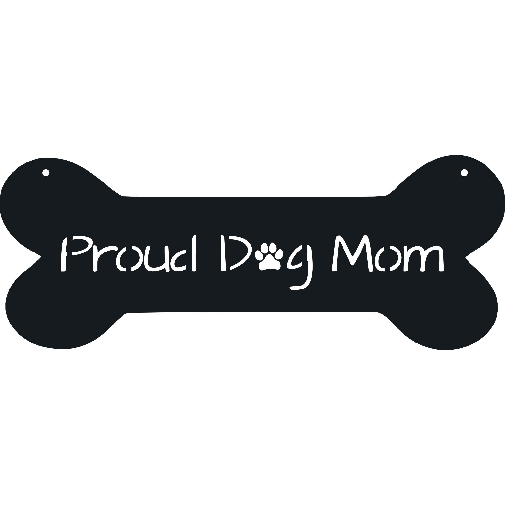 Proud Dog Mom metal wall art in black, showcasing a stylish design perfect for dog lovers.