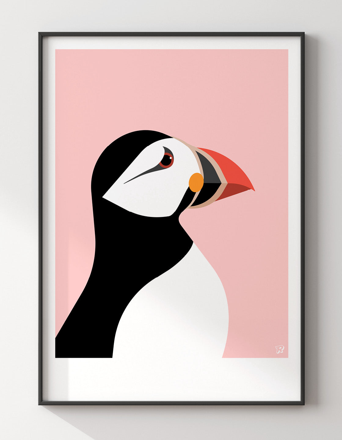 Colorful Puffin wall art showcasing vibrant colors and unique markings, perfect for home decor.