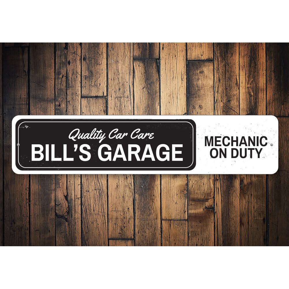 Quality Car Care Sign made of durable aluminum, featuring customizable text options, ideal for garages and man caves.