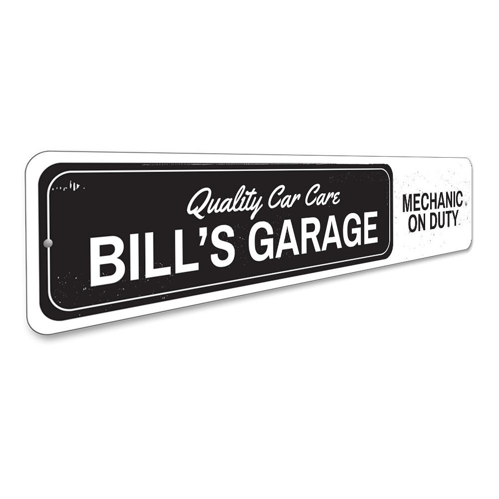 Quality Car Care Sign made of durable aluminum, featuring customizable text options, ideal for garages and man caves.