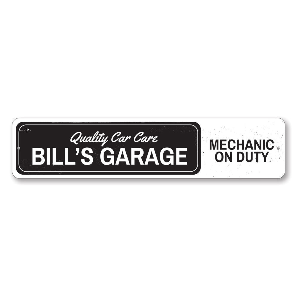 Quality Car Care Sign made of durable aluminum, featuring customizable text options, ideal for garages and man caves.