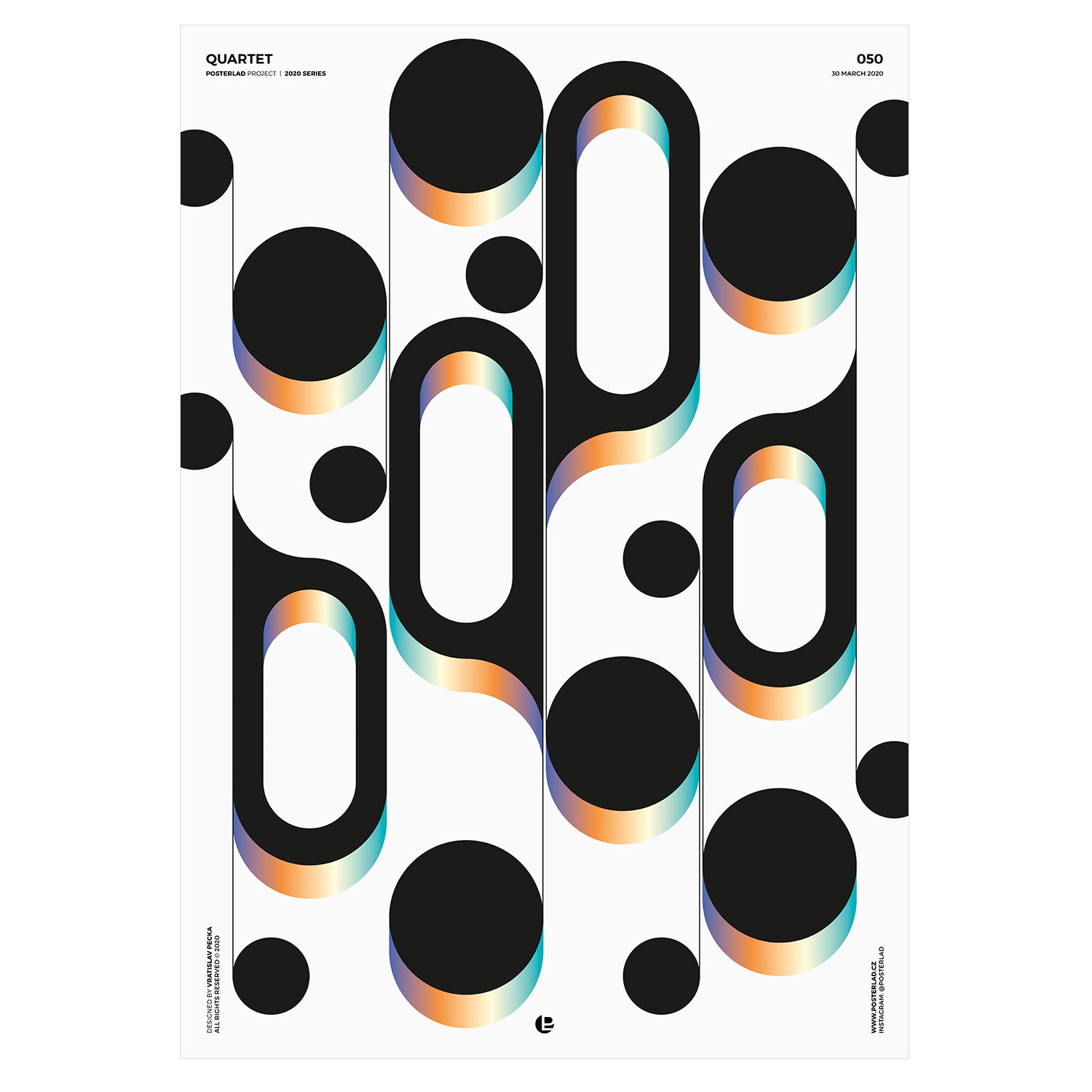 A vibrant museum-quality poster titled 'Quartet', showcasing intricate designs and colors on thick matte paper, perfect for home or office decor.