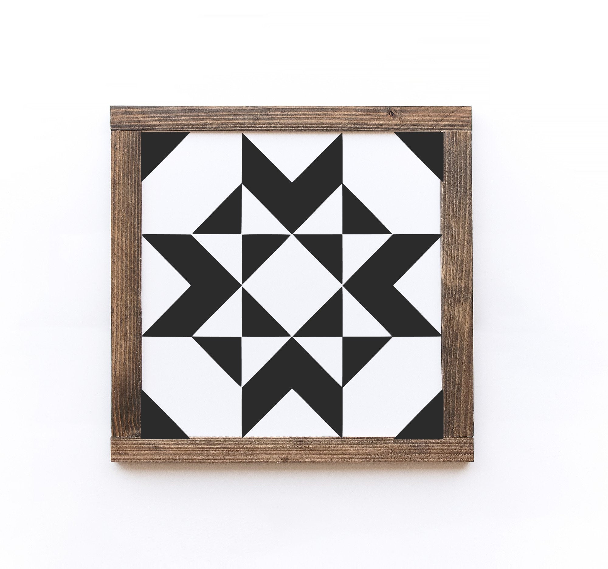 Handcrafted Quilt Tile Wood Sign in matte white finish, showcasing unique wood grain and lettering.